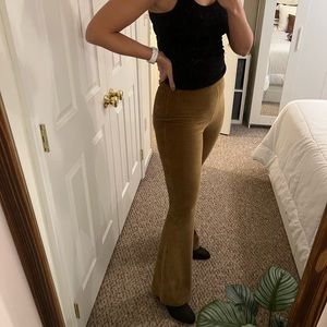 Velour high waisted flare pants